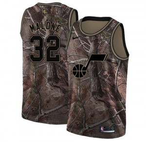 Maillots Basket Karl Malone Utah Jazz Realtree Collection Nike Enfant #32 Camouflage