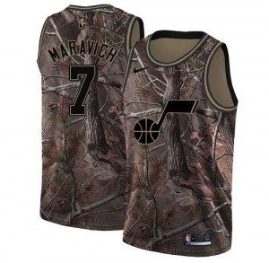 Maillot Pete Maravich Utah Jazz Nike Homme Camouflage #7 Realtree Collection
