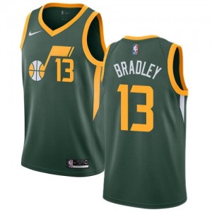 Maillots Basket Tony Bradley Utah Jazz Enfant Nike vert Earned Edition #13