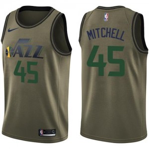 Nike Maillots Mitchell Utah Jazz Salute to Service Enfant #45 vert