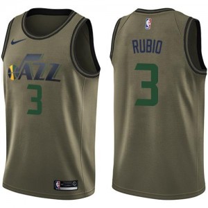 Nike NBA Maillot Basket Rubio Utah Jazz Salute to Service vert Enfant #3