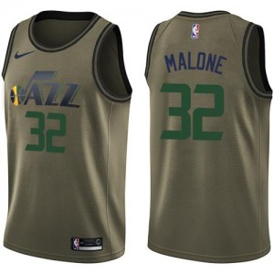 Nike Maillots De Karl Malone Jazz vert Salute to Service #32 Enfant