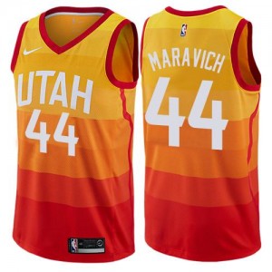Nike NBA Maillot De Pete Maravich Jazz City Edition #44 Orange Homme