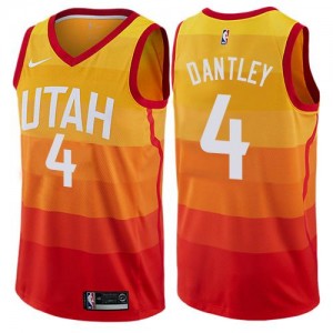 Maillots De Basket Dantley Jazz Orange #4 Nike Enfant City Edition