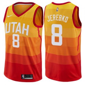 Nike NBA Maillot De Basket Jonas Jerebko Jazz City Edition Homme #8 Orange