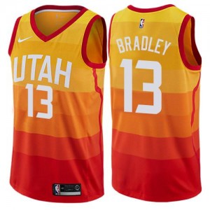 Maillot De Basket Tony Bradley Jazz Nike No.13 City Edition Orange Homme