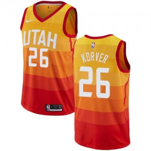 Nike Maillot De Korver Utah Jazz No.26 Orange Homme City Edition