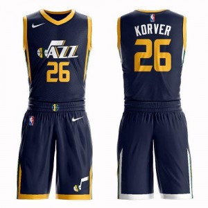 Nike NBA Maillots Korver Utah Jazz #26 Suit Icon Edition bleu marine Enfant