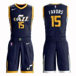 Maillots De Basket Favors Utah Jazz bleu marine #15 Nike Homme Suit Icon Edition