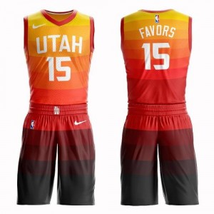Maillot De Favors Utah Jazz Orange Suit City Edition Enfant Nike #15