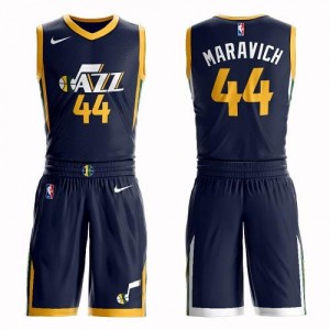 Maillots De Maravich Utah Jazz #44 Enfant bleu marine Nike Suit Icon Edition