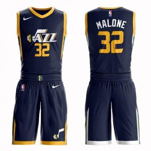 Nike Maillots Malone Utah Jazz Suit Icon Edition Homme No.32 bleu marine