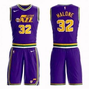 Nike NBA Maillots De Karl Malone Jazz Suit No.32 Violet Homme