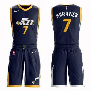 Maillot De Basket Maravich Utah Jazz Suit Icon Edition Homme No.7 bleu marine Nike