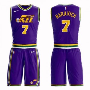Nike Maillot De Maravich Utah Jazz Homme Suit Violet No.7