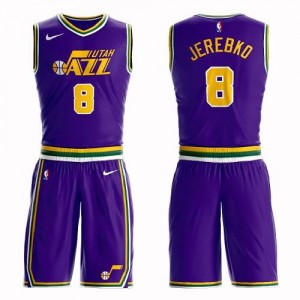 Maillots De Basket Jonas Jerebko Utah Jazz Suit #8 Enfant Violet Nike