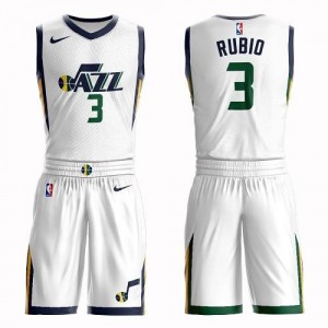 Nike NBA Maillot Rubio Jazz Suit Association Edition Blanc No.3 Homme