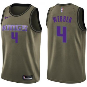 Maillots De Basket Webber Sacramento Kings Homme Nike No.4 Salute to Service vert