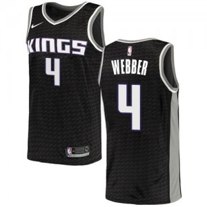 Maillots Basket Chris Webber Kings #4 Homme Nike Statement Edition Noir
