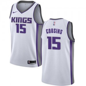 Nike Maillots Basket DeMarcus Cousins Kings Blanc No.15 Homme Association Edition