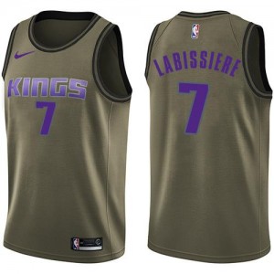 Nike Maillots Basket Labissiere Kings #7 vert Salute to Service Enfant
