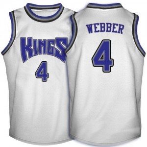 Adidas NBA Maillots De Chris Webber Sacramento Kings Blanc Homme #4 Throwback