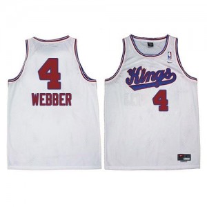 Nike Maillot Webber Kings Throwback No.4 Blanc Homme