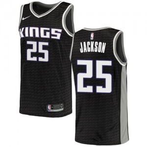 Maillot Justin Jackson Kings Nike Homme No.25 Statement Edition Noir