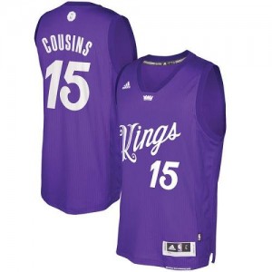 Maillots Basket Cousins Sacramento Kings #15 2016-2017 Christmas Day Homme Violet Adidas