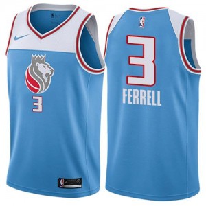 Nike NBA Maillots De Basket Ferrell Kings Enfant Bleu No.3 City Edition