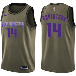 Nike NBA Maillot De Basket Robertson Sacramento Kings #14 Homme vert Salute to Service