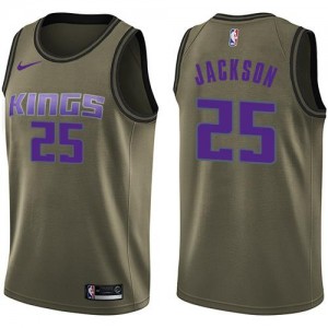 Nike Maillots Basket Justin Jackson Kings vert #25 Homme Salute to Service