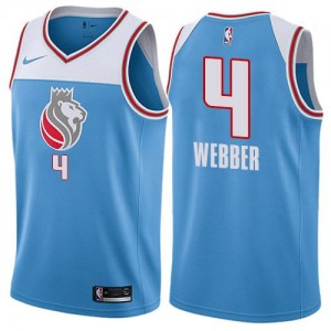 Nike NBA Maillot Chris Webber Kings #4 Bleu City Edition Homme