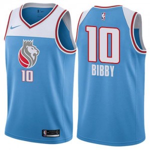Nike NBA Maillots De Mike Bibby Sacramento Kings No.10 City Edition Enfant Bleu