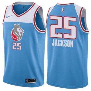 Maillots De Justin Jackson Sacramento Kings Bleu Nike No.25 City Edition Homme