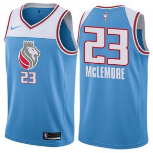 Nike NBA Maillots De McLemore Sacramento Kings #23 Homme City Edition Bleu