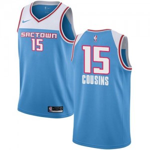Maillots DeMarcus Cousins Kings 2018/19 City Edition Bleu #15 Homme Nike
