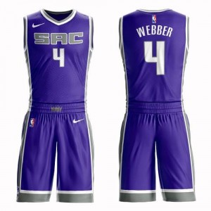 Nike NBA Maillot De Basket Webber Sacramento Kings Violet Homme Suit Icon Edition #4