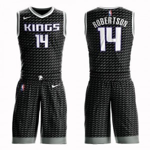 Nike Maillots De Basket Robertson Kings Homme Suit Statement Edition Noir No.14