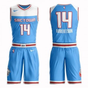 Nike Maillots De Robertson Sacramento Kings No.14 Suit City Edition Homme Bleu