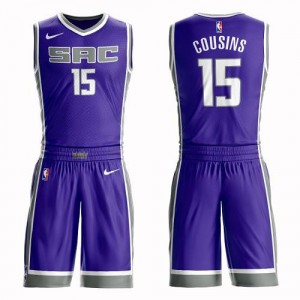 Maillots Basket DeMarcus Cousins Kings Homme Nike Violet Suit Icon Edition No.15