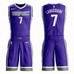 Nike Maillots Labissiere Sacramento Kings Homme Violet #7 Suit Icon Edition