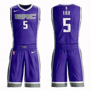 Nike NBA Maillot Basket Fox Sacramento Kings Violet Enfant No.5 Suit Icon Edition