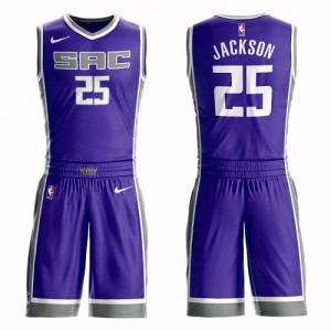 Maillots Justin Jackson Kings Violet Nike Enfant No.25 Suit Icon Edition