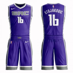 Nike NBA Maillots De Basket Peja Stojakovic Kings Enfant #16 Violet Suit Icon Edition