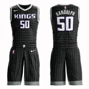 Nike NBA Maillots Basket Zach Randolph Sacramento Kings Suit Statement Edition Noir Enfant #50