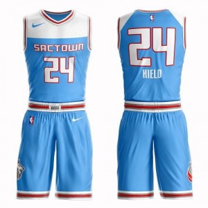 Maillots De Basket Buddy Hield Sacramento Kings Bleu Nike Suit City Edition #24 Enfant