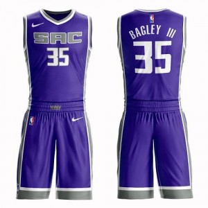 Nike Maillot Basket Bagley III Kings Violet Homme No.35 Suit Icon Edition