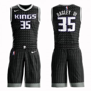 Nike NBA Maillots De Basket Bagley III Sacramento Kings Suit Statement Edition Noir Enfant #35