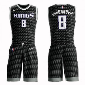 Nike NBA Maillot Basket Bogdanovic Kings #8 Noir Homme Suit Statement Edition